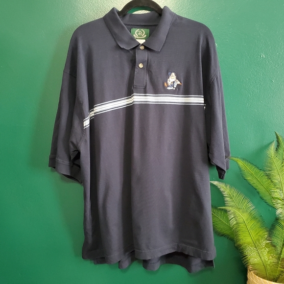 Disney Other - Disney Golf Collection Grumpy Dwarf Polo Navy Blue